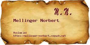 Mellinger Norbert névjegykártya